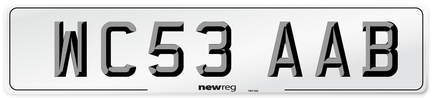 WC53 AAB Number Plate from New Reg